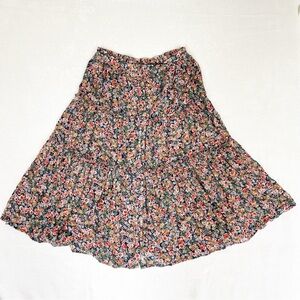 Cynthia Rowley Button Front Floral Midi Flowy Skirt medium Boho Cottagecore
